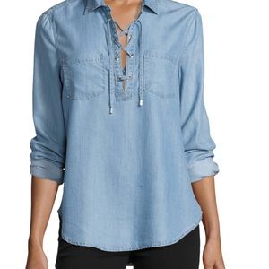 Paige Denim Billie Ashlyn Chambray Top L